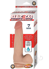 Realcocks Self Lubricating Bendable Dildo with Balls 7in - Vanilla