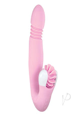 Devine Vibes Orgasm Wheel and Stroker Rechargeable Silicone Dual Vibrator -Pink