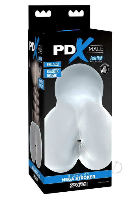 PDX Male Blow and Go Mega Stroker Anal Masturbator Clear