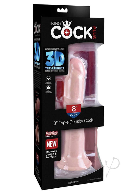 King Cock Plus Triple Density Dildo 8in - Vanilla