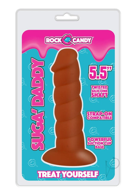 Suga' Daddy Silicone Dildo 5.5in - Chocolate