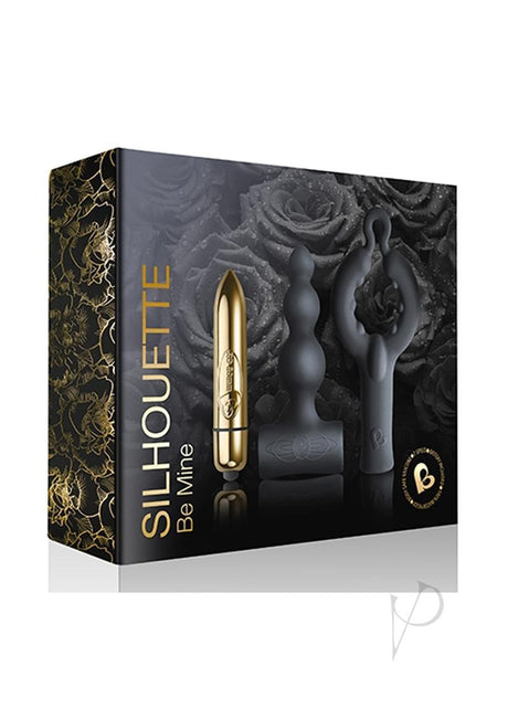 Silhouette Be Mine Set Bullet with Silicone Attachments Vibrator - Black