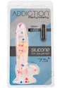 Addiction Party Marty Silicone Dildo with Balls 7.5in - Multicolor