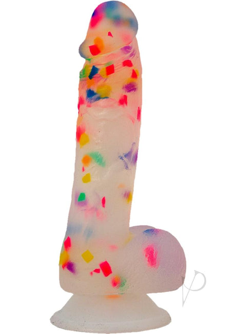 Addiction Party Marty Silicone Dildo with Balls 7.5in - Multicolor