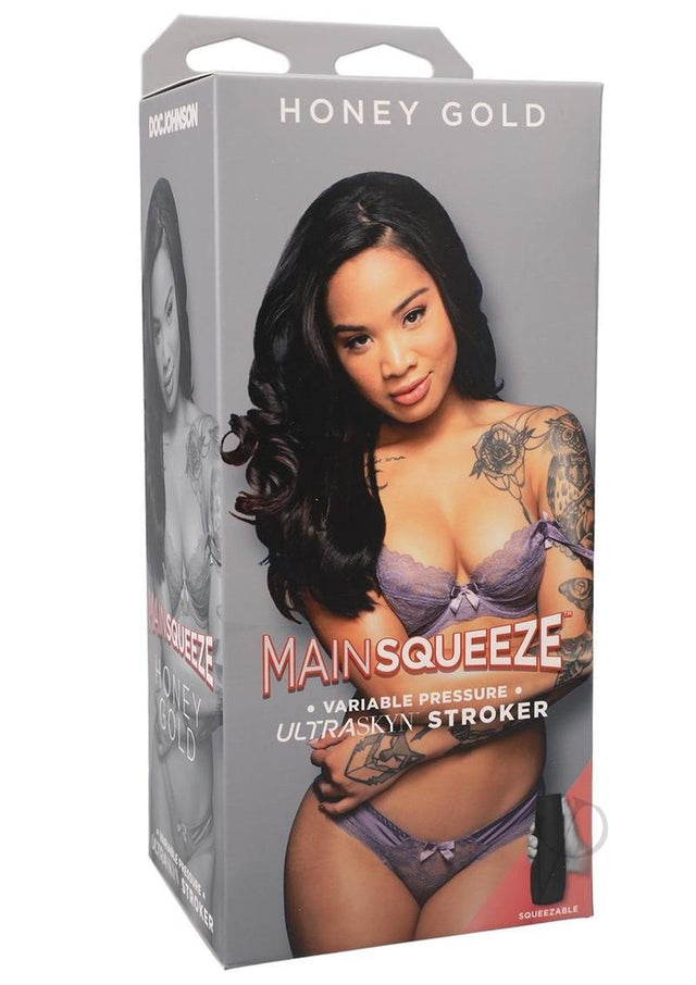 Main Squeeze Honey Gold Ultraskyn Masturbator - Pussy - Caramel