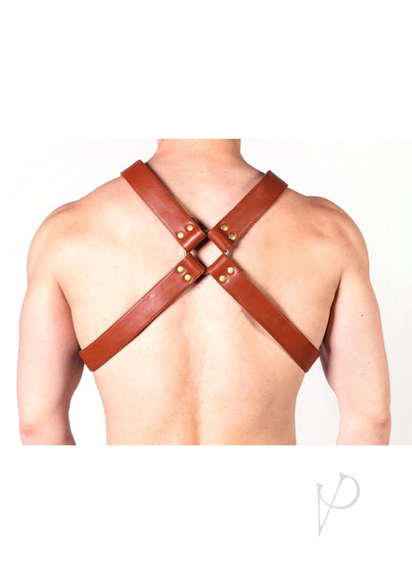 Prowler Red X Chest Harness - XXLarge - Brown/Brass