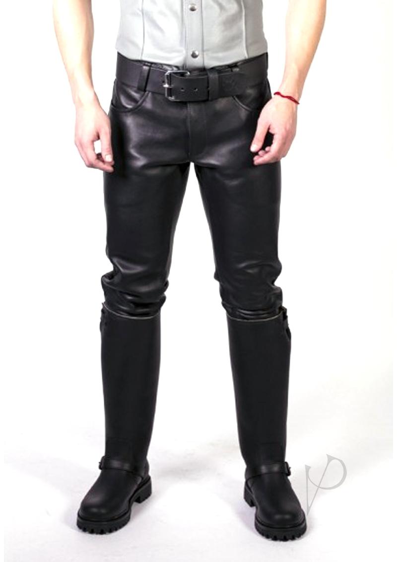 Prowler RED Leather Jeans 28in - Black