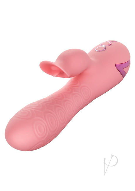 California Dreaming Pasadena Player Rechargeable Rotating Silicone Rabbit Vibrator - Pink