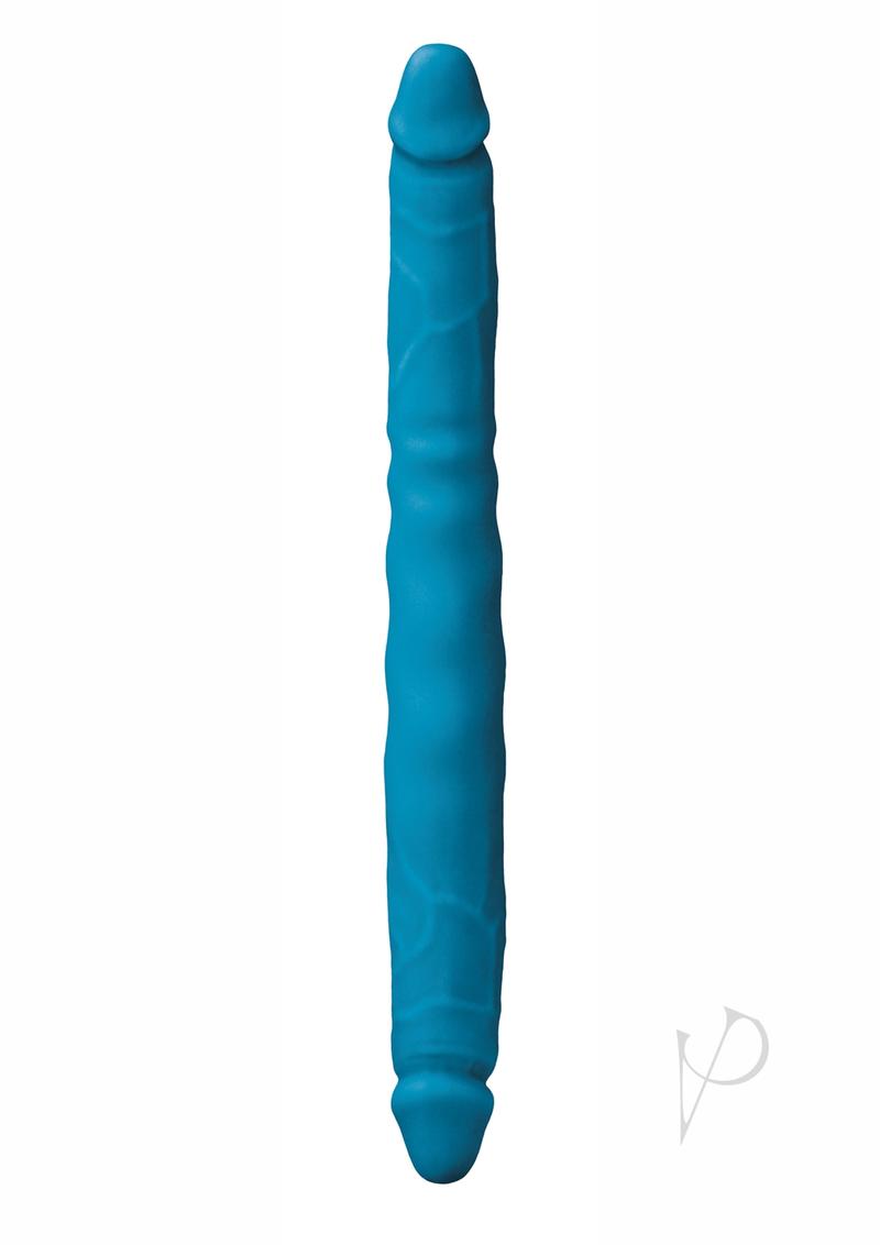 Colours Double Pleasures Silicone Double Dildo 12in - Blue