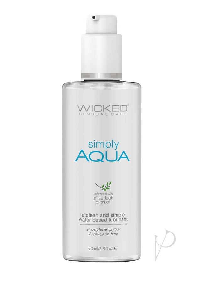 Wicked Simply Aqua Water Based Lubricant with Olive Leaf Extract 2.3oz