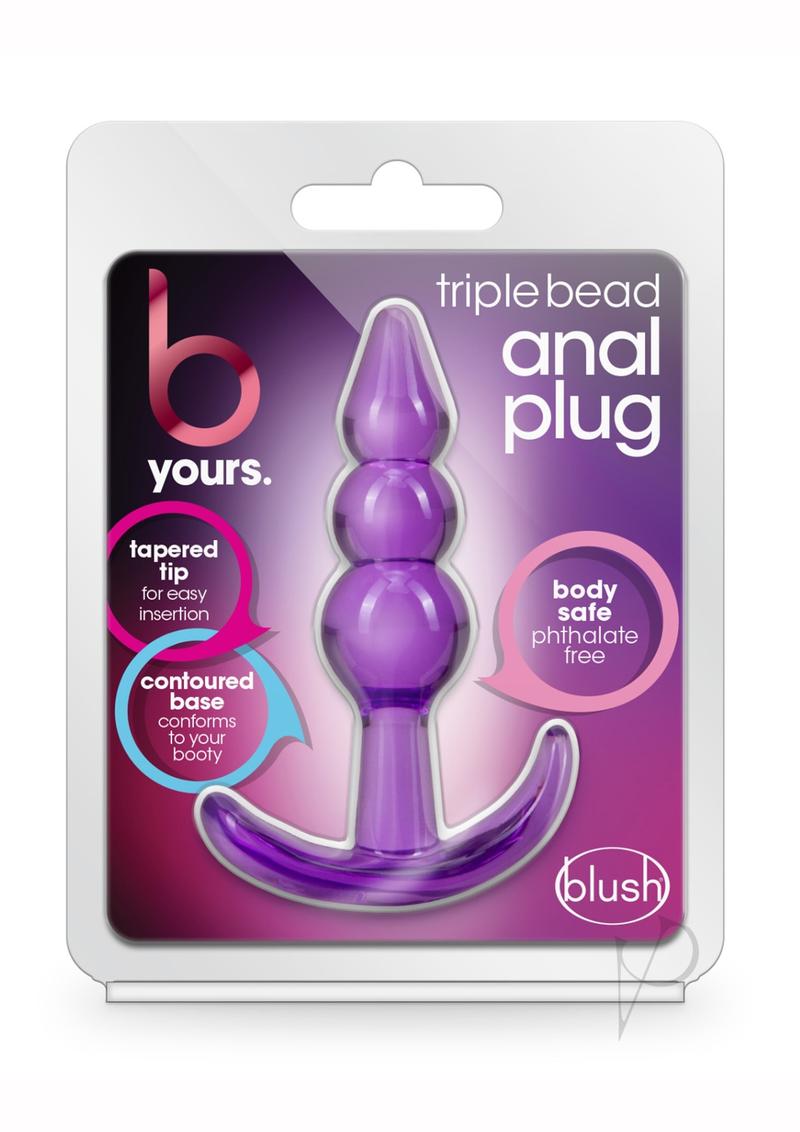 B Yours Triple Bead Butt Plug - Purple