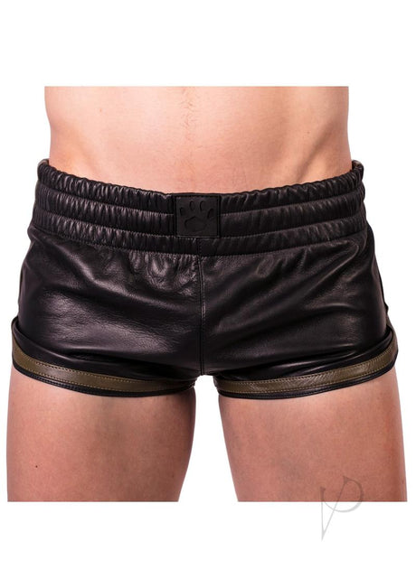 Prowler RED Leather Sport Shorts - Large - Black/Green