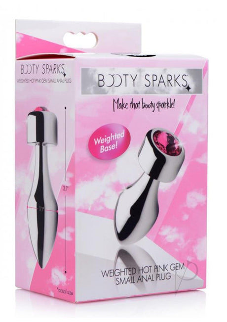 Booty Sparks Weighted Base Aluminum Plug Gem - Small - Pink