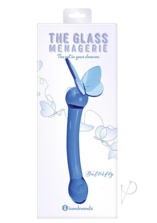 Glass Menagerie Butterfly G-Spot Dildo - Dark Blue