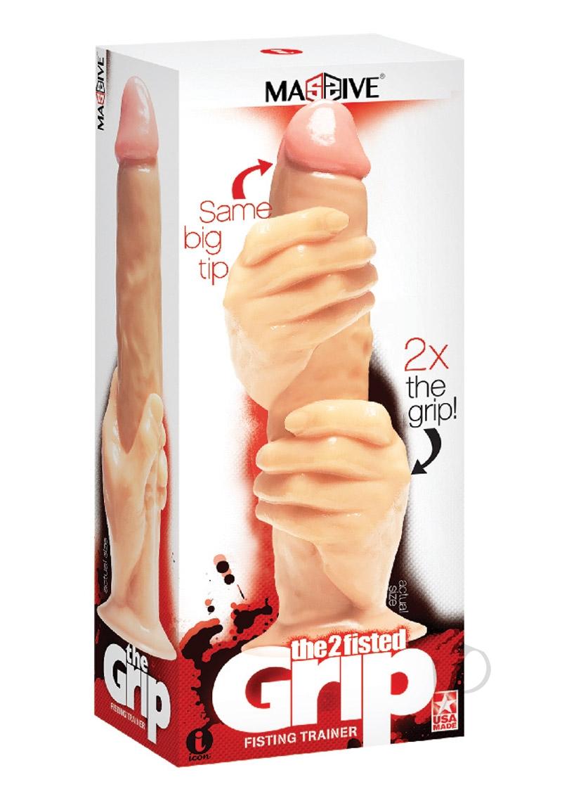 The 2 Fisted Grip 12in Dildo - Vanilla