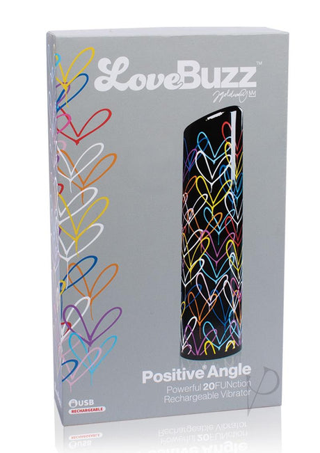 LoveBuzz Positive Angle Multi Function Vibrator Rechargeable Waterproof - Black/Multicolor