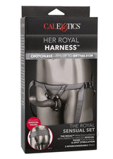 Her Royal Harness The Royal Sensual Set Adjustable Harness with Silicone Sensual G-Probe - Gray