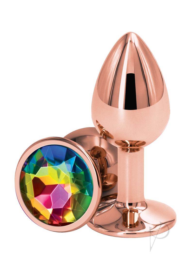 Rear Assets Anal Plug - Small - Rose Gold/Rainbow