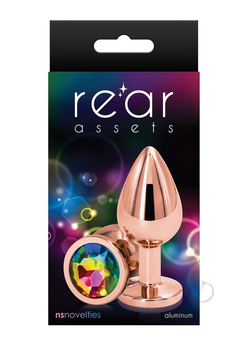 Rear Assets Rose Gold Anal Plug - Med - Rainbow