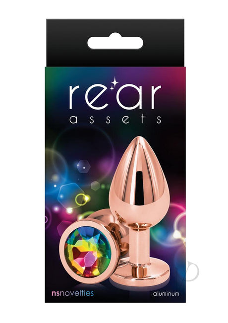 Rear Assets Rose Gold Anal Plug - Med - Rainbow
