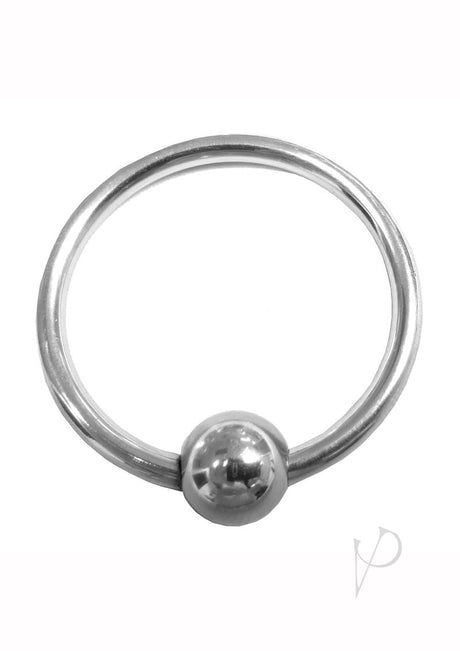 Rouge Stainless Steel Glans Ring with Ball Cock Ring - Silver