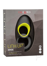 Link Up Edge Silicone Vibrating Cock Ring - Gray/Yellow