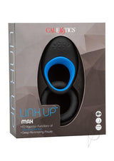 Link Up Max Silicone Vibrating Cock Ring - Black/Blue