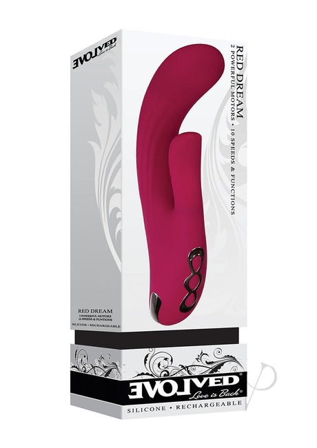 Red Dream Rechargeable Silicone Vibrator - Burgundy