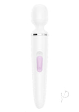 Satisfyer Wand-er Woman USB Rechargeable Silicone Massager 13in - White/Chrome