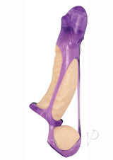 Great Extender Vibrating Sleeve Cock Ring and Ball Cradle - Purple