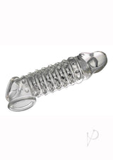 The 9`s - Toppers Open Ended, Ribbed and Nubbed Penis Extender - Clear
