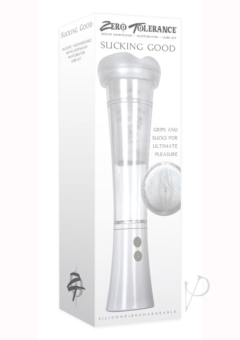 Zero Tolerance Sucking Good Rechargeable Vibrating Masturbator - Vanilla