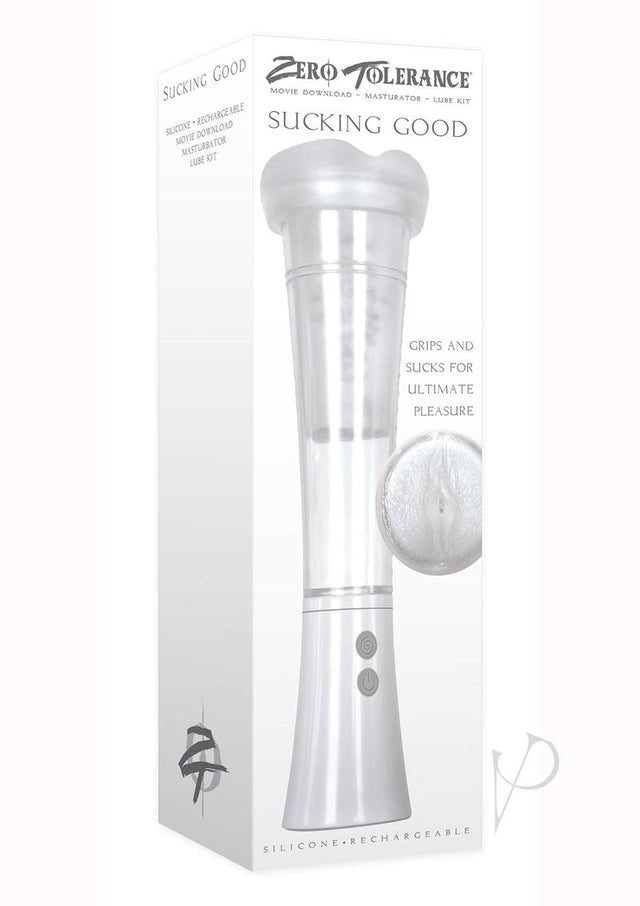 Zero Tolerance Sucking Good Rechargeable Vibrating Masturbator - Vanilla