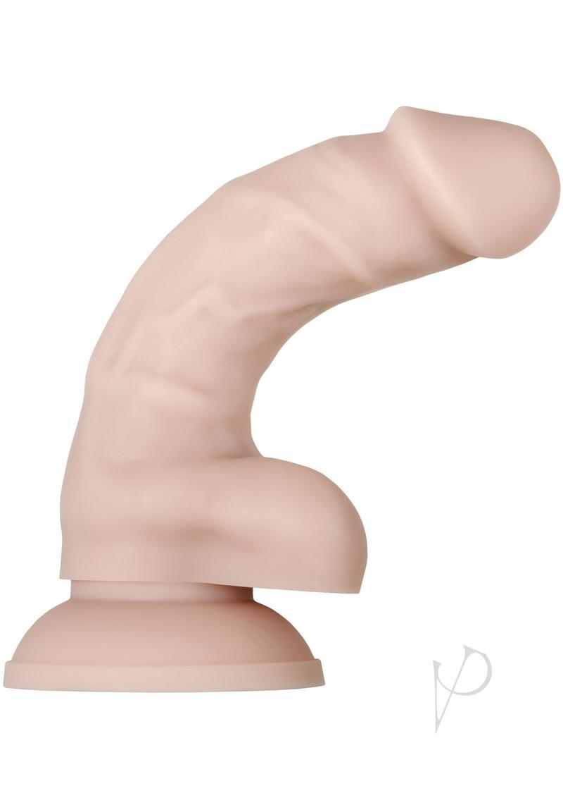 Real Supple Poseable Silicone Dildo with Balls 6in - Vanilla