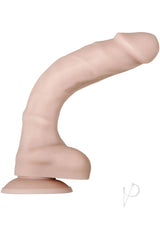 Real Supple Poseable Silicone Dildo with Balls 8.25in - Vanilla