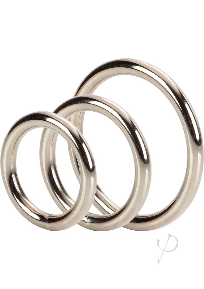 Silver Cock Rings (3 Piece Set) - Silver