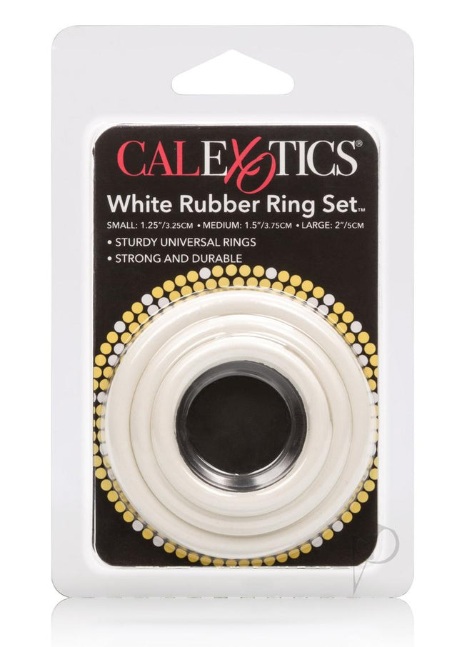 White Rubber Cock Rings (3 Piece Set) - White