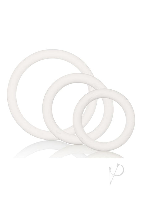 White Rubber Cock Rings (3 Piece Set) - White