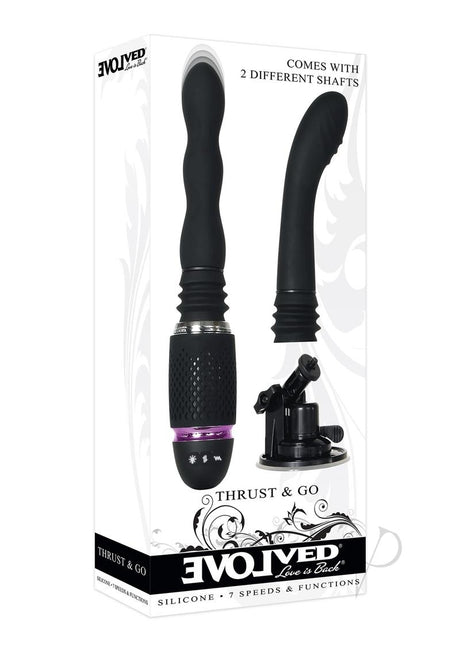 Thrust and Go Silicone Rechargeable Mini Vibrator - Black