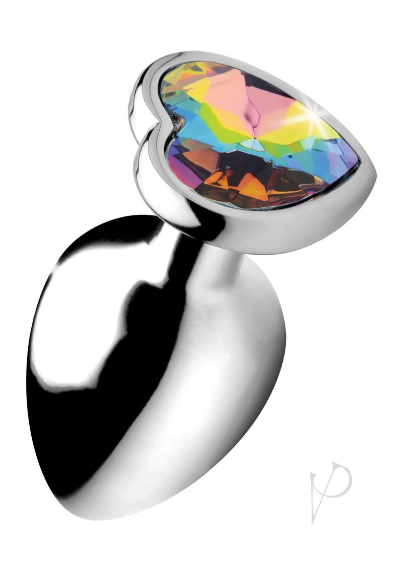 Booty Sparks Rainbow Prism Heart Anal Plug - Large