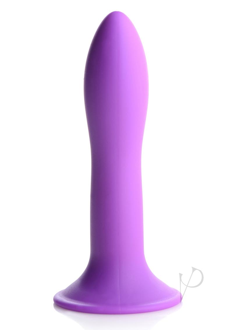 Squeeze-It Squeezable Slender Silicone Dildo 5.3in - Purple