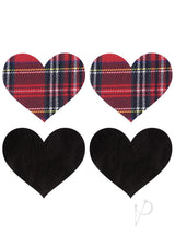 Peekaboo Schoolgirl Hearts Pasties - Red