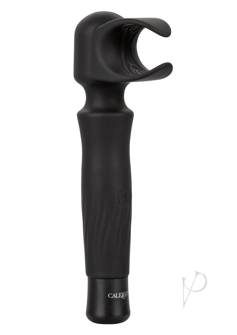 Optimum Power Masturwand Vibrating Stroker Rechargeable Masturbator - Black