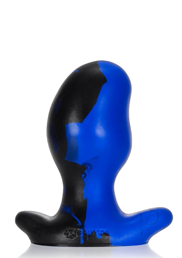 Oxballs Ergo Silicone Butt Plug - Large - Police Blue Swirl