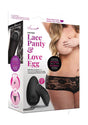 Secrets Low Rise Lace Panty and Love Egg Rechargeable Panty Vibe with Remote Control - Plus Size - Black