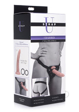 Strap-U Charmed Silicone Dildo with Harness 7.5in - Vanilla