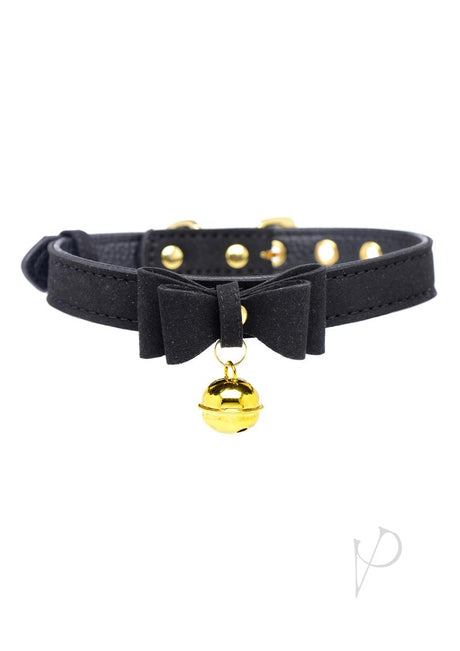 Master Series Golden Kitty Cat Bell Collar - Black/Gold