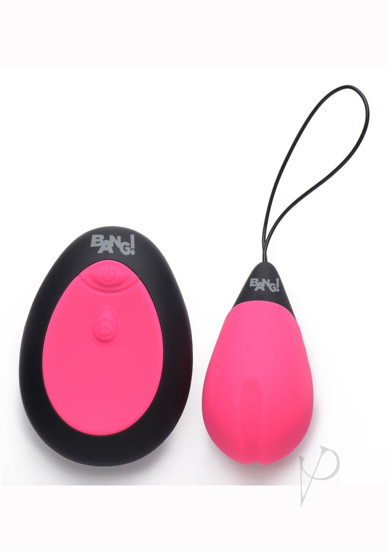 Bang! 10X Rechargeable Silicone Vibrating Egg with Remote Control - Pink