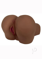 Mistress Paris Vibrating BioSkin Doggie Style Stroker - Pussy and Ass - Chocolate