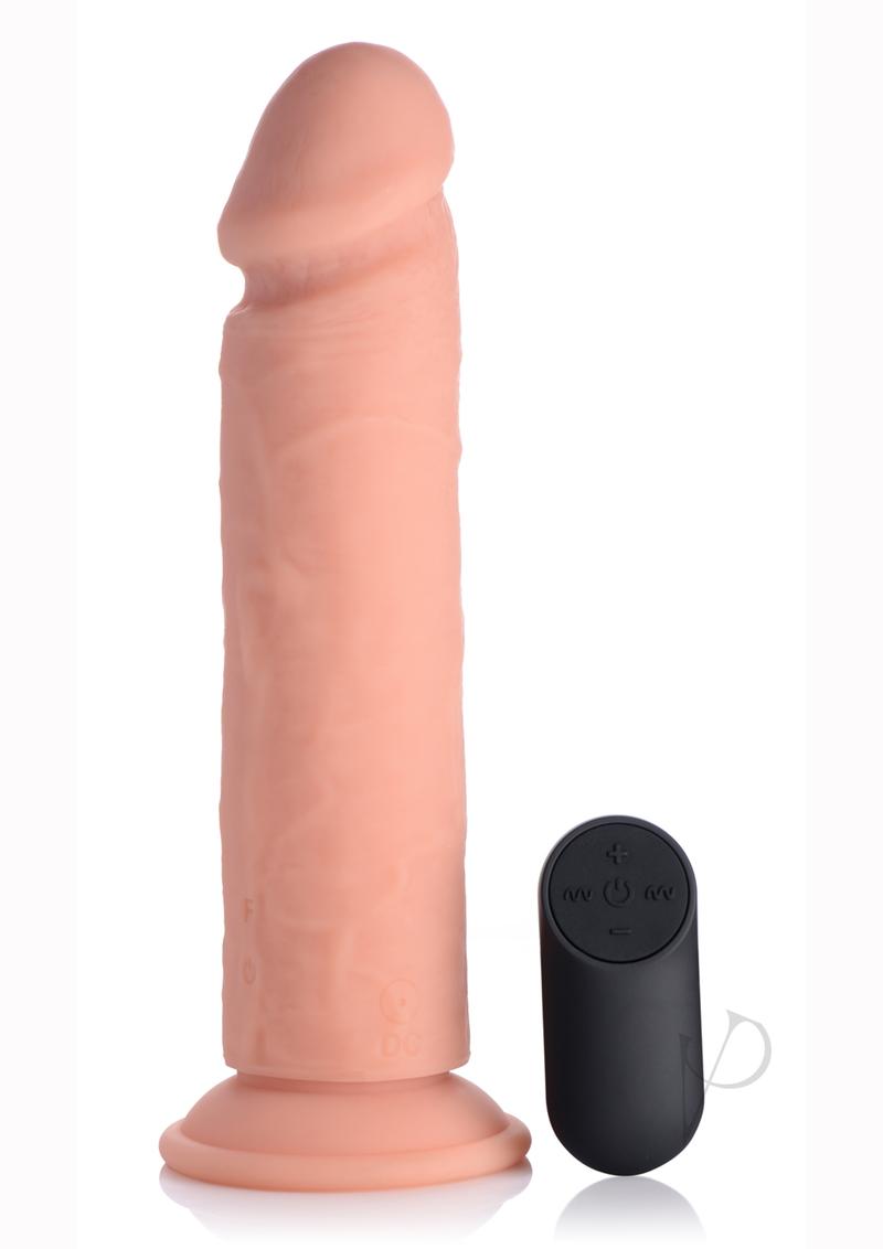 Big Shot Silicone Vibrating Rechargeable Dildo with Remote Control 9in - Vanilla